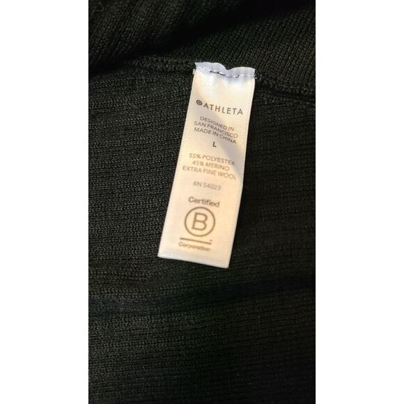 Athleta Solstice Wrap Cardigan Black Large Merino Wool - Picture 5 of 10